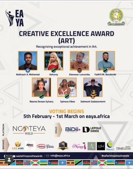 Abdinasir Abduqadir Wins Best Artist Award in the EAC